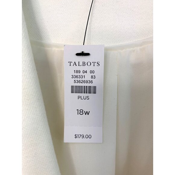 Talbots Aberdeen Women's Plus Size Blazer Jacket 18W White 7366 NWT $179 Pockets - Picture 2 of 10